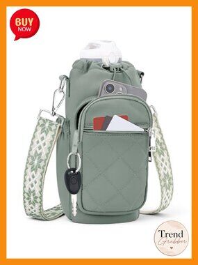 Water Bottle Carrier Bag Crossbody Backpack Purse with RFID Pockets